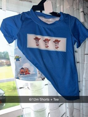 Short Sleeve Pocket Tee + Shorts with Toy Story Print